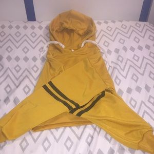 Mustard Yellow Cropped Hoodie.